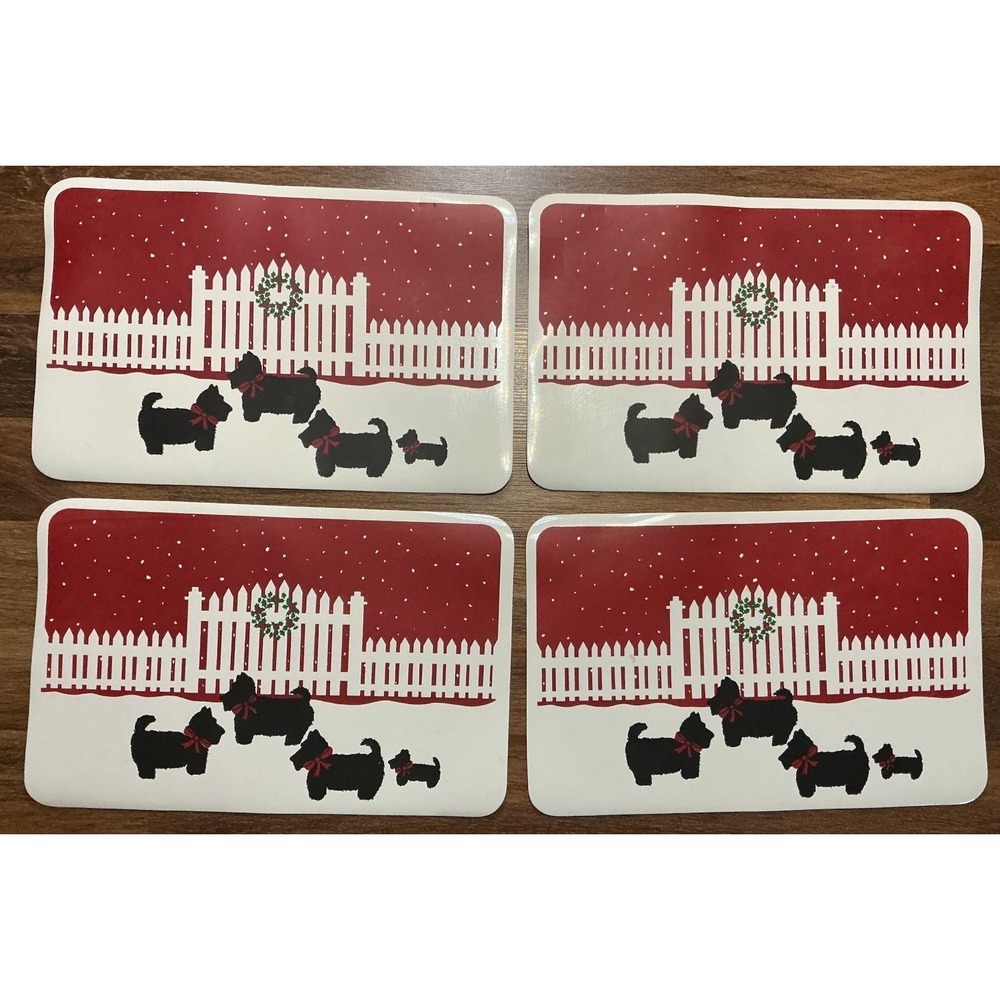 Set Of 4 Festive SCOTTY'S XMAS Placemats 17in X 11in
